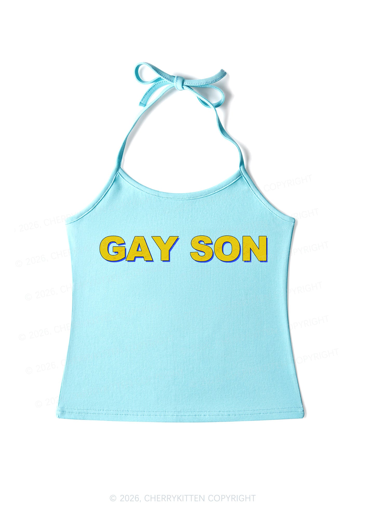 Gay Son Pride Y2K Halter Neck Cami Cherrykitten