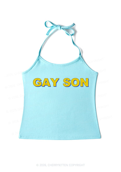 Gay Son Pride Y2K Halter Neck Cami Cherrykitten