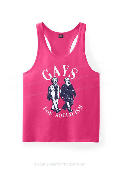 Gays For Socialism Pride Y2K Men Racerback Tank Top Cherrykitten