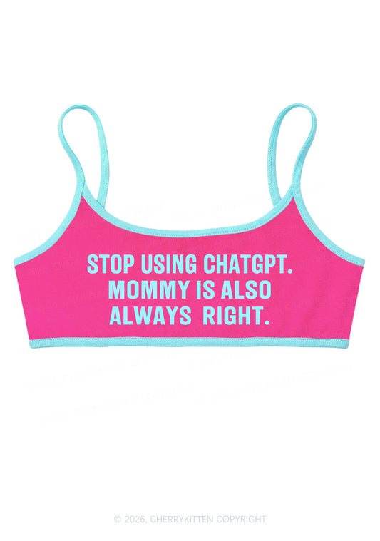 Mommy Also Always Right Y2K Super Crop Cami Cherrykitten