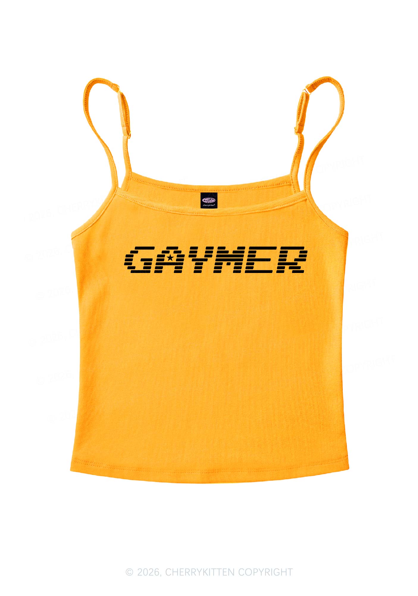 Gaymer Pride Y2K Spaghetti Strap Cami Cherrykitten