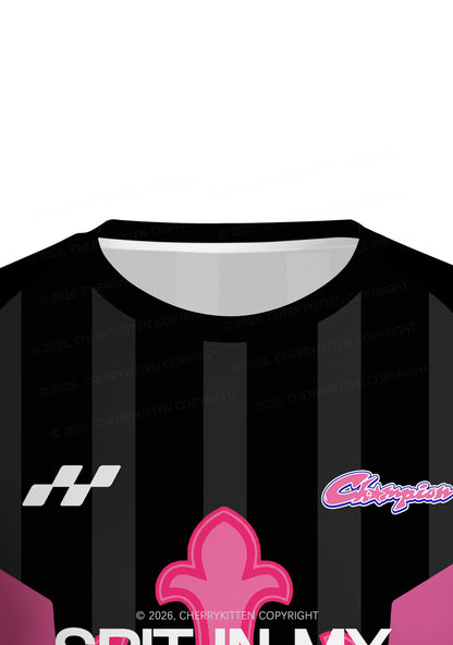 Pink Cross Y2K Football Jersey Shirts Cherrykitten