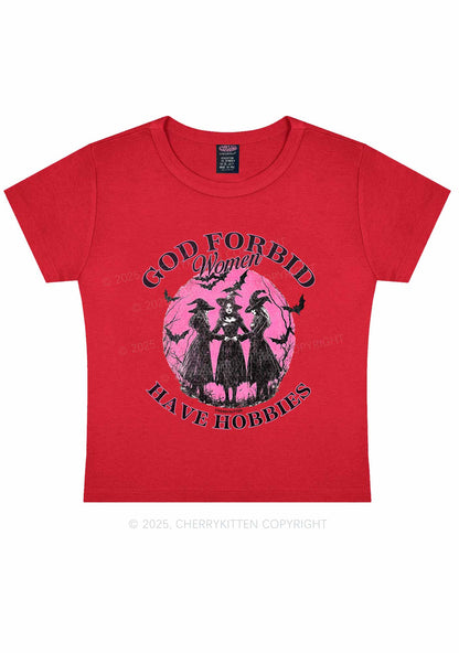 Halloween God Forbid Women Hobbies Y2K Baby Tee Cherrykitten