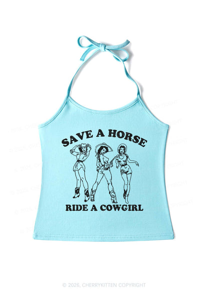 Ride A Cowgirl Y2K Halter Neck Cami Cherrykitten