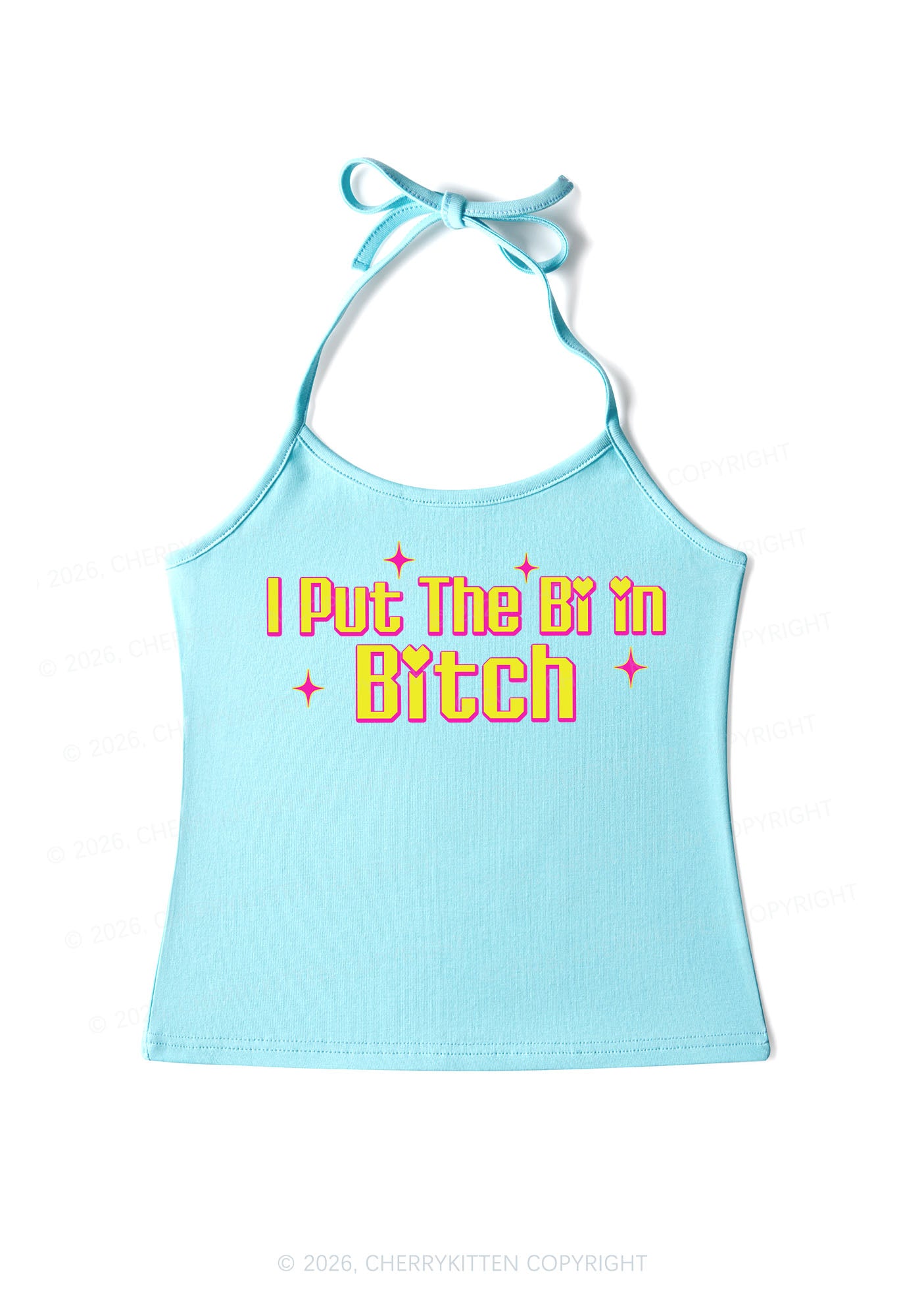 Put The Bi In Bxxch Pride Y2K Halter Neck Cami Cherrykitten