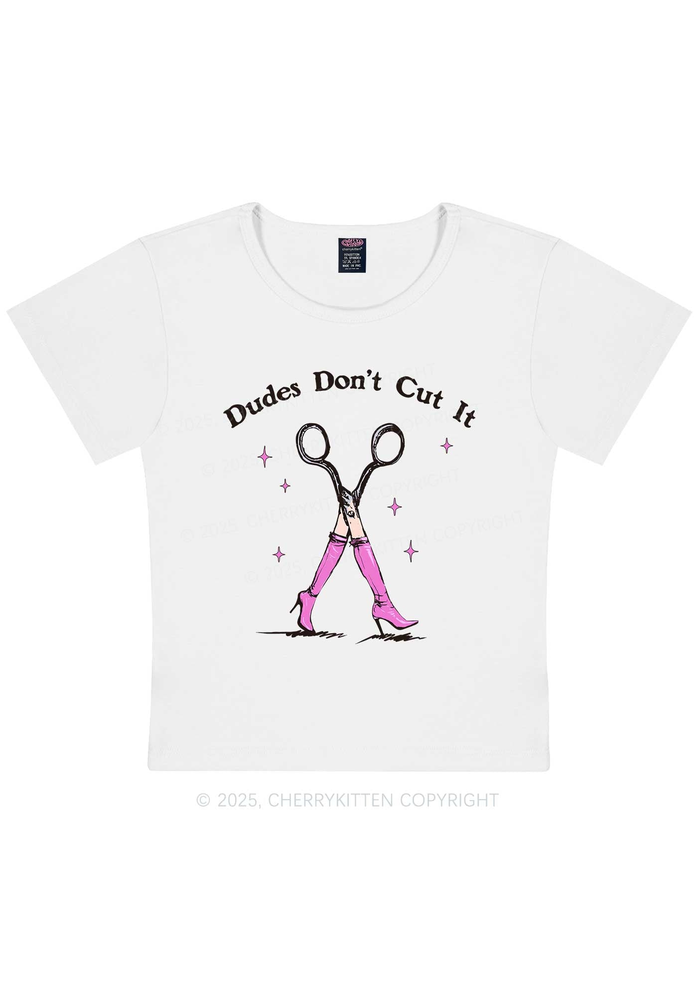 Dudes Dont Cut It Y2K Baby Tee Cherrykitten
