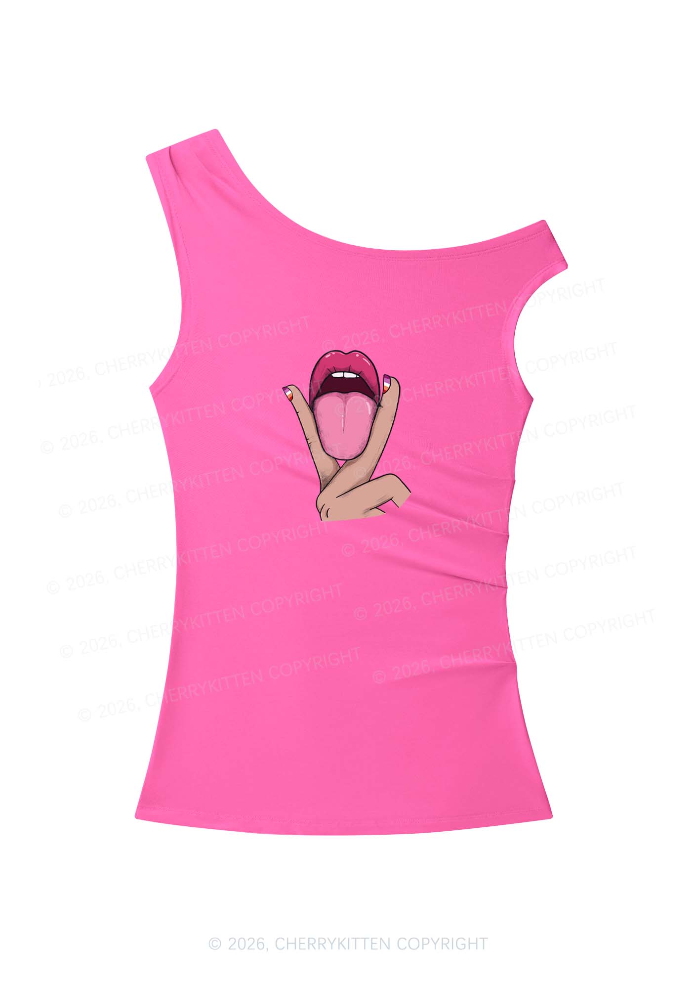 Lesbian Kissing Pride Y2K Off Shoulder Tank Top Cherrykitten