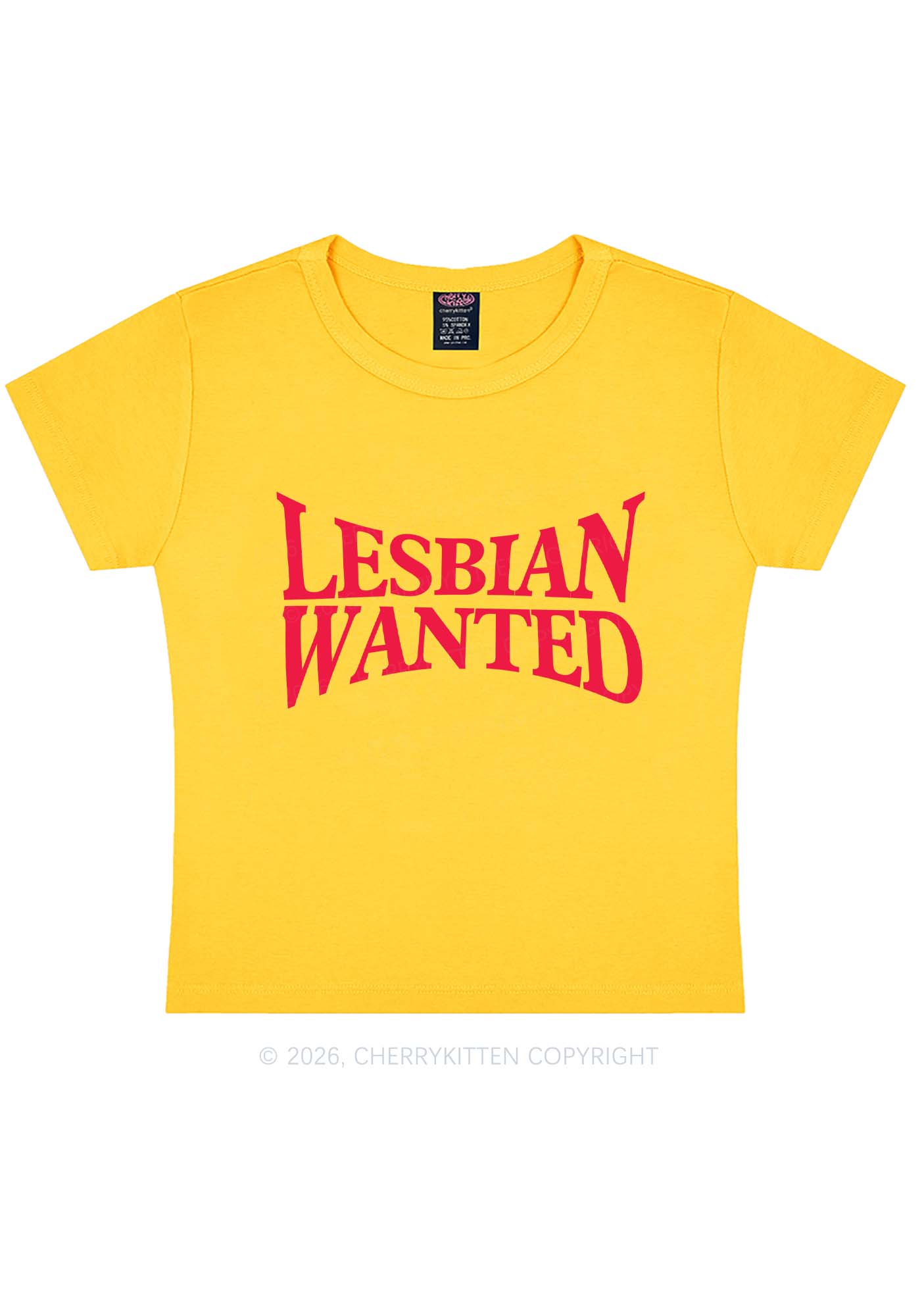 Lesbian Wanted Pride Y2K Baby Tee Cherrykitten