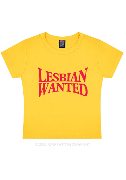 Lesbian Wanted Pride Y2K Baby Tee Cherrykitten