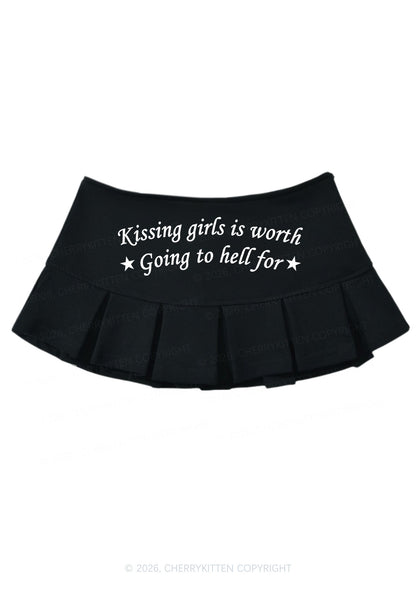 Kissing Girls Is Worth Pride Y2K Mini Pleated Skirts Cherrykitten