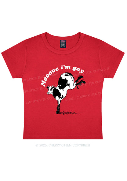 Mooove Im Gay Y2K Baby Tee Cherrykitten