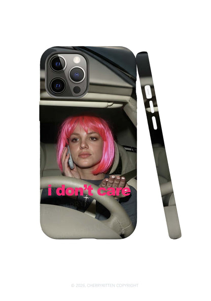 I Dont Care Pink Bob Wig Woman Y2K Phone Case Cherrykitten