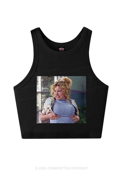 Huge Bxxb Blonde Y2K Crop Tank Top Cherrykitten
