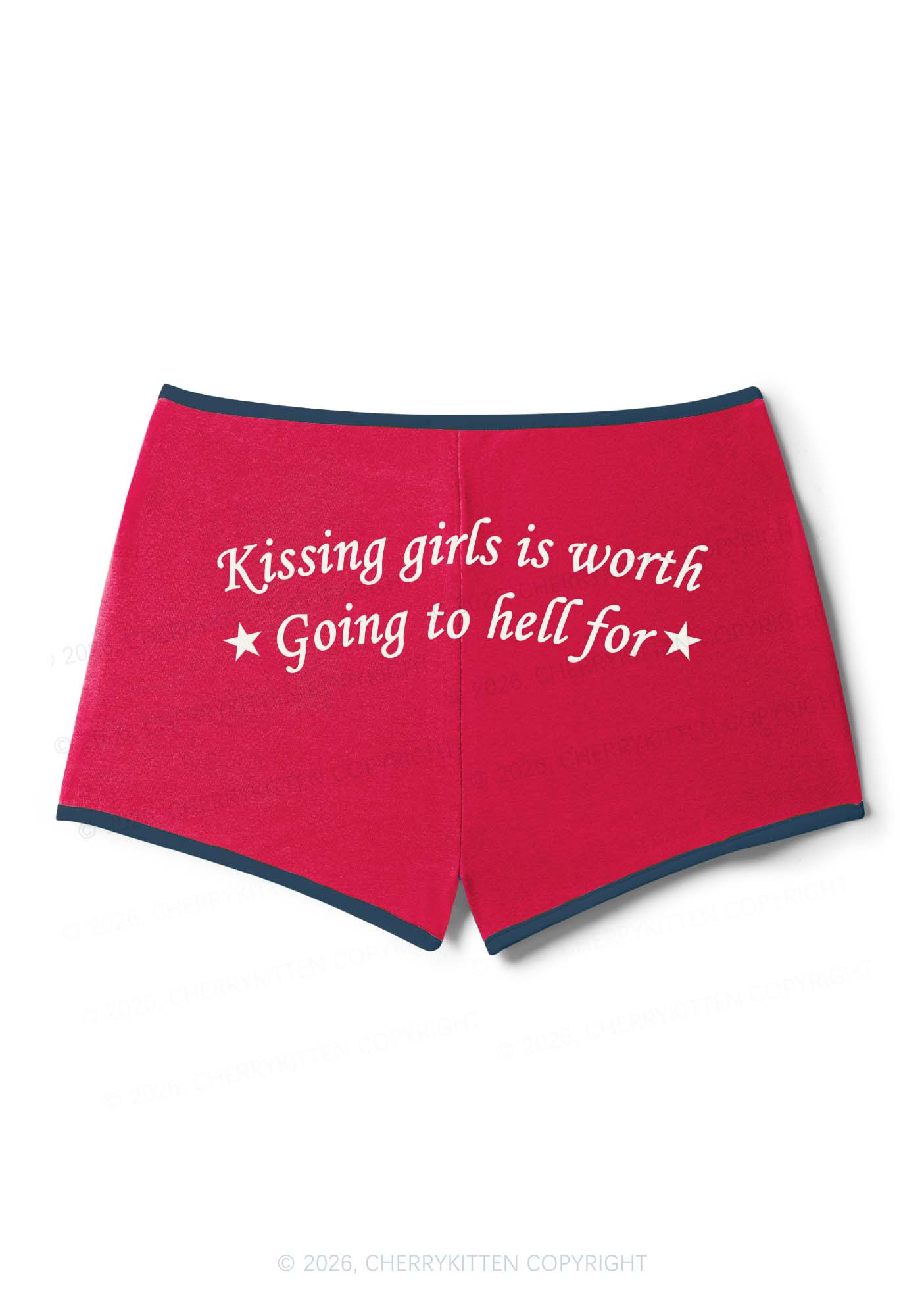 Kissing Girls is Worth Pride Y2K Booty Shorts Cherrykitten