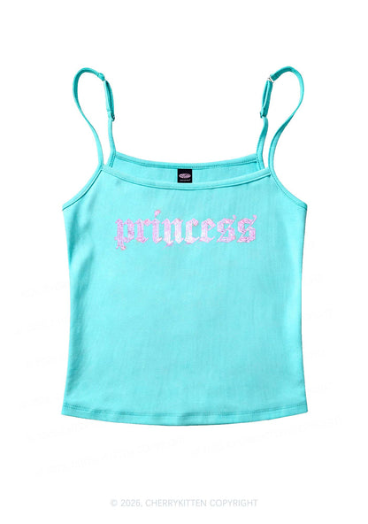Rhinestone Princess Y2K Spaghetti Strap Cami Cherrykitten