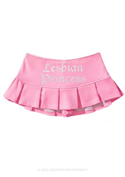 Glitter Lesbian Princess Pride Y2K Mini Pleated Skirts Cherrykitten