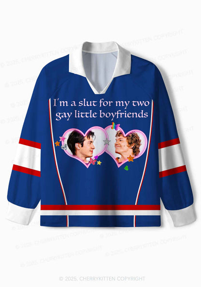 Blue Slxt For My Gay BF HR Y2K Long Sleeve Sport Jersey Shirts Cherrykitten
