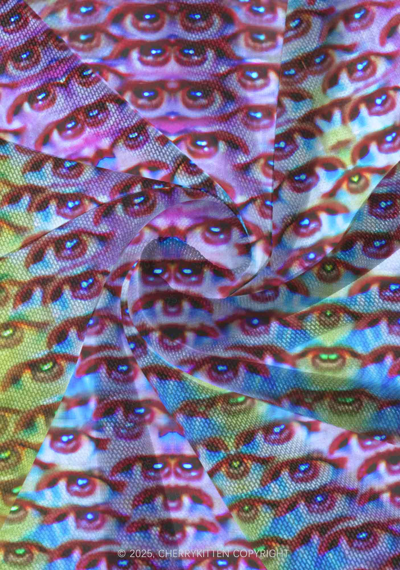 Halloween Spectrum Eyes Y2K Print Mini Layered Skirt Cherrykitten