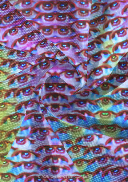 Halloween Spectrum Eyes Y2K Print Mini Layered Skirt Cherrykitten