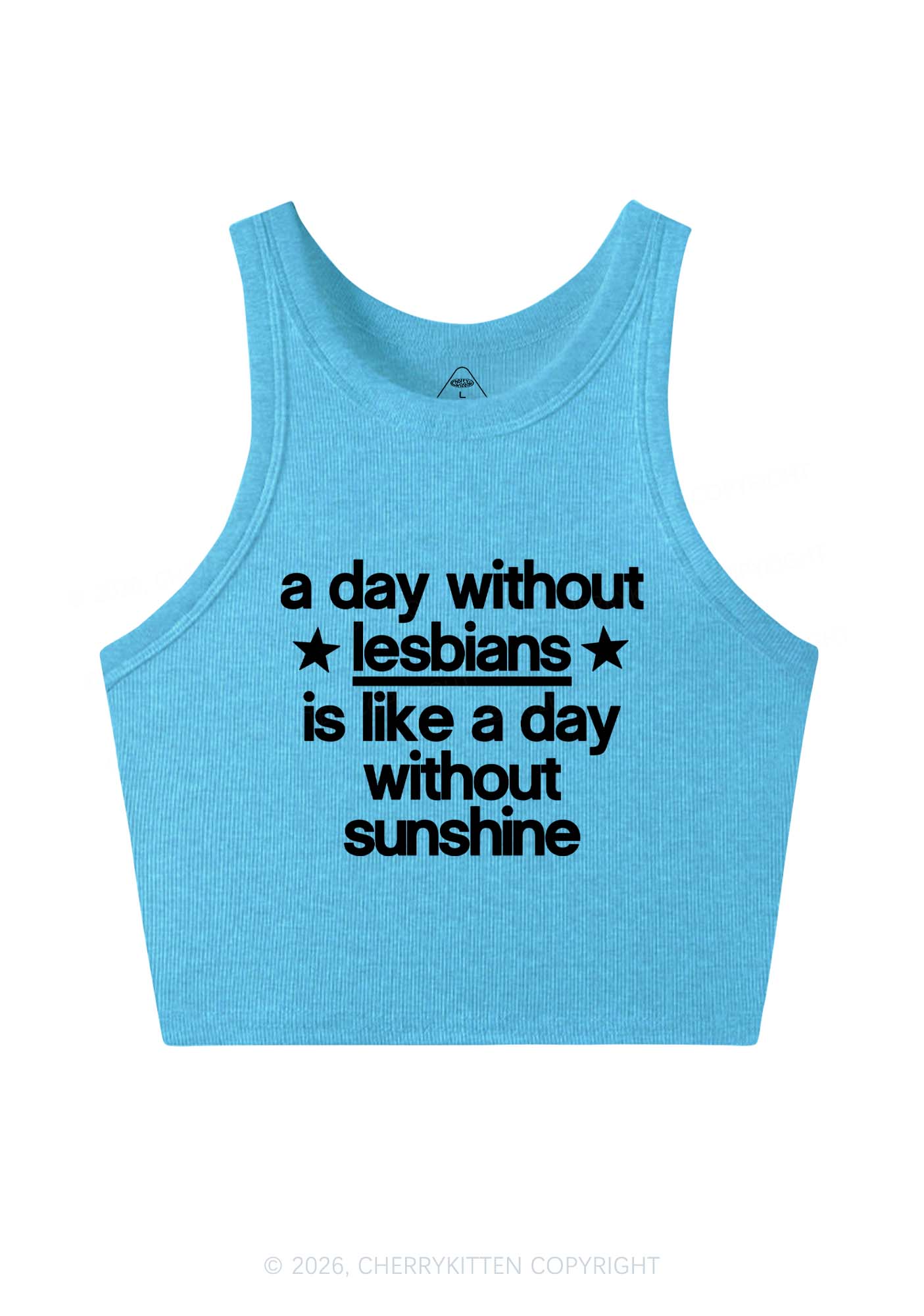 Lesbians Is Like Sunshine Pride Y2K Crop Tank Top Cherrykitten