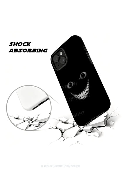 Halloween Black Creepy Grin Y2K Phone Case Cherrykitten