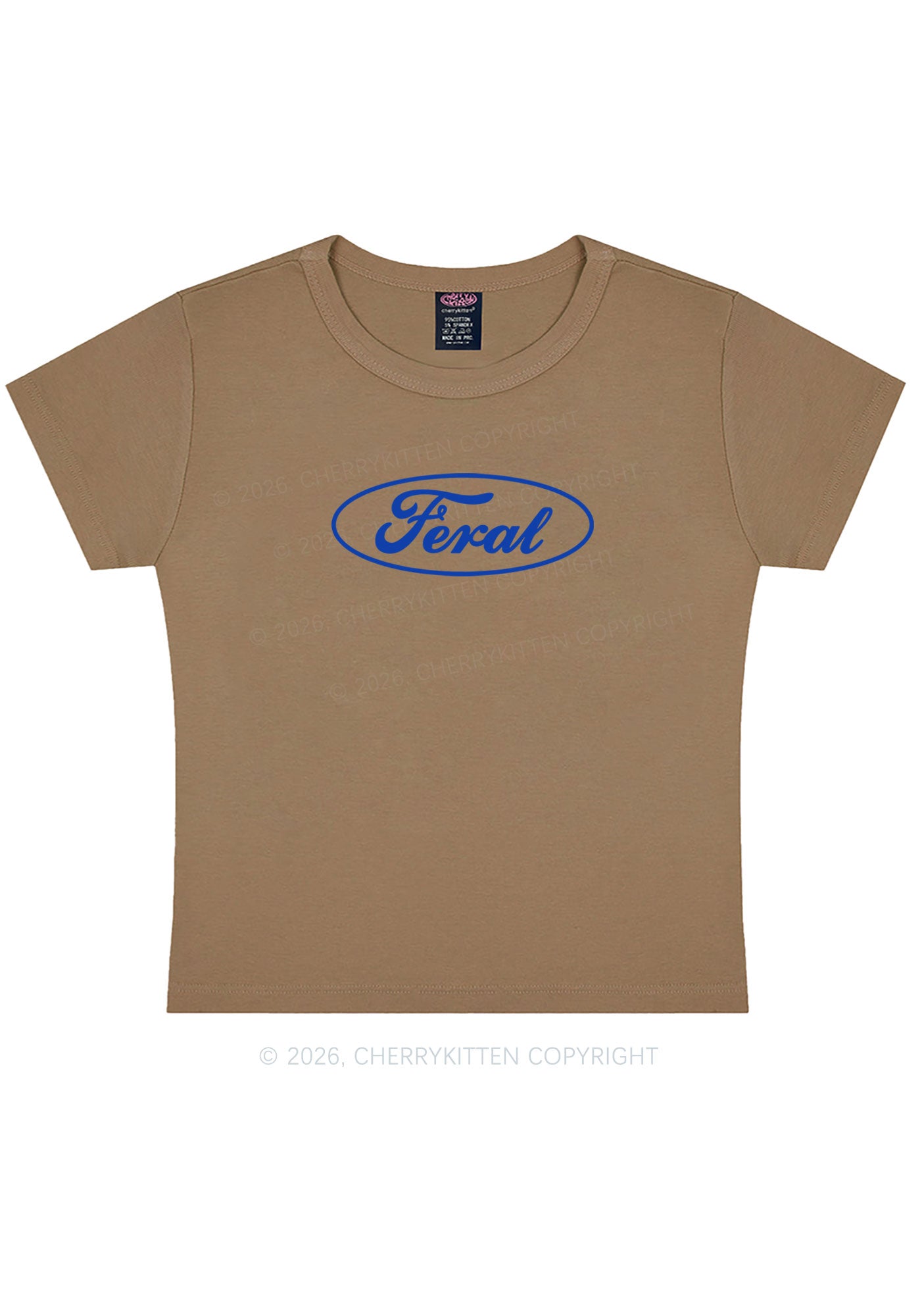 Blue Feral Y2K Baby Tee Cherrykitten