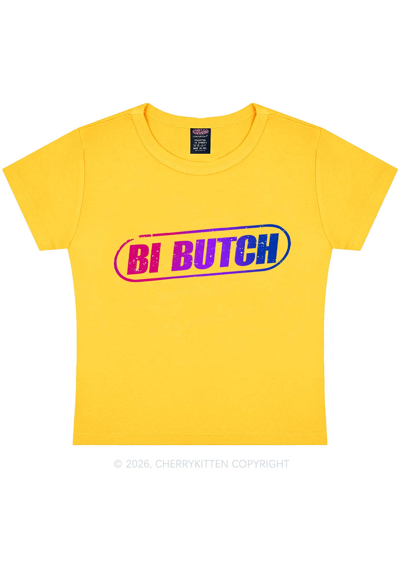 Bi Butch Pride Y2K Baby Tee Cherrykitten