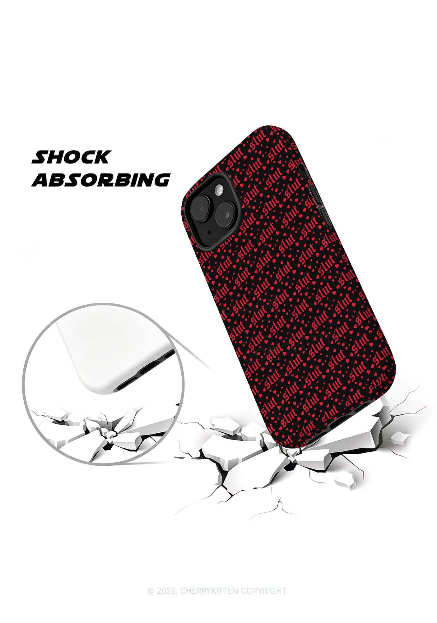 Black Slxt Y2K Phone Case Cherrykitten