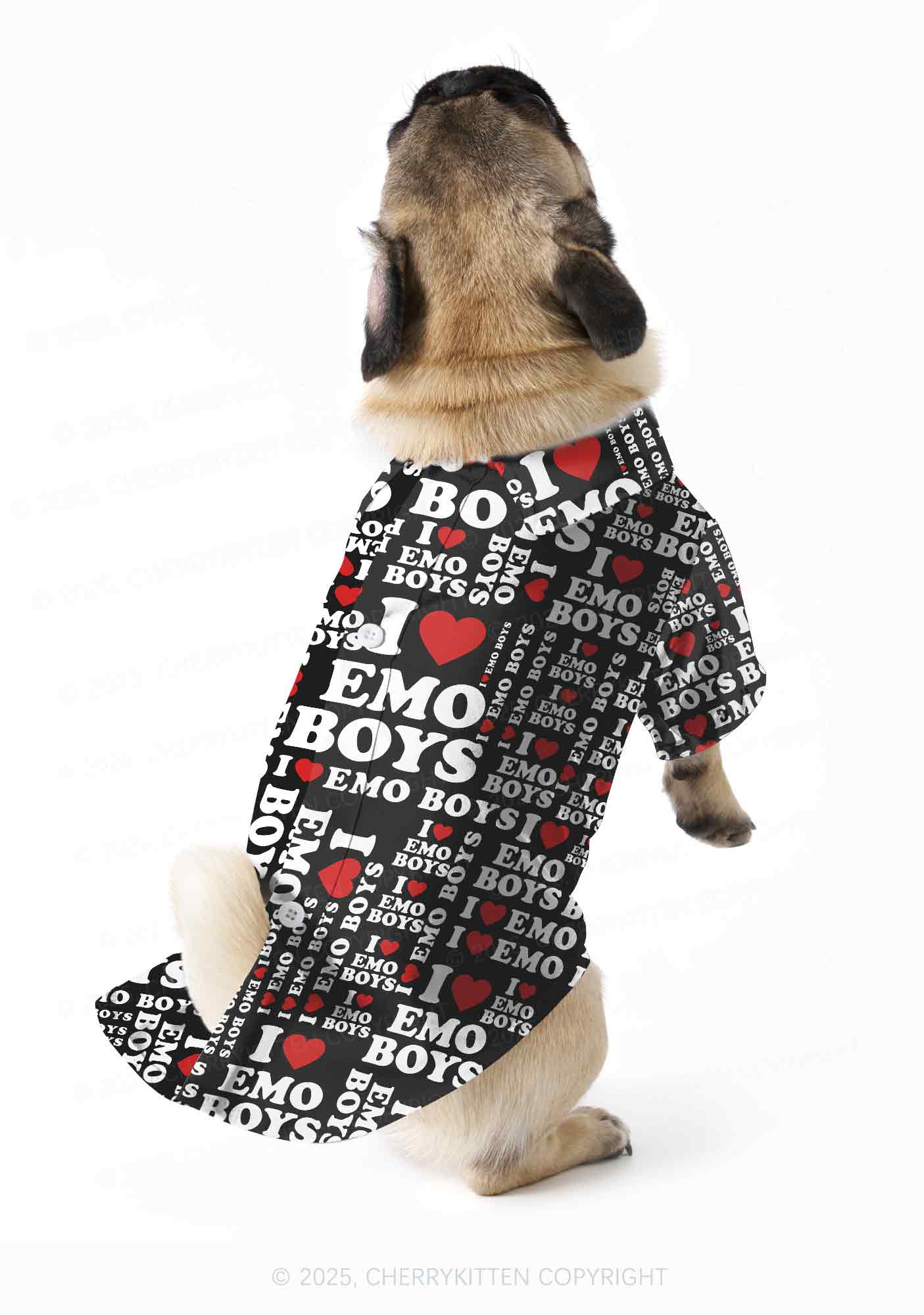 I Love Emo Boys Y2K Pet Shirts Cherrykitten