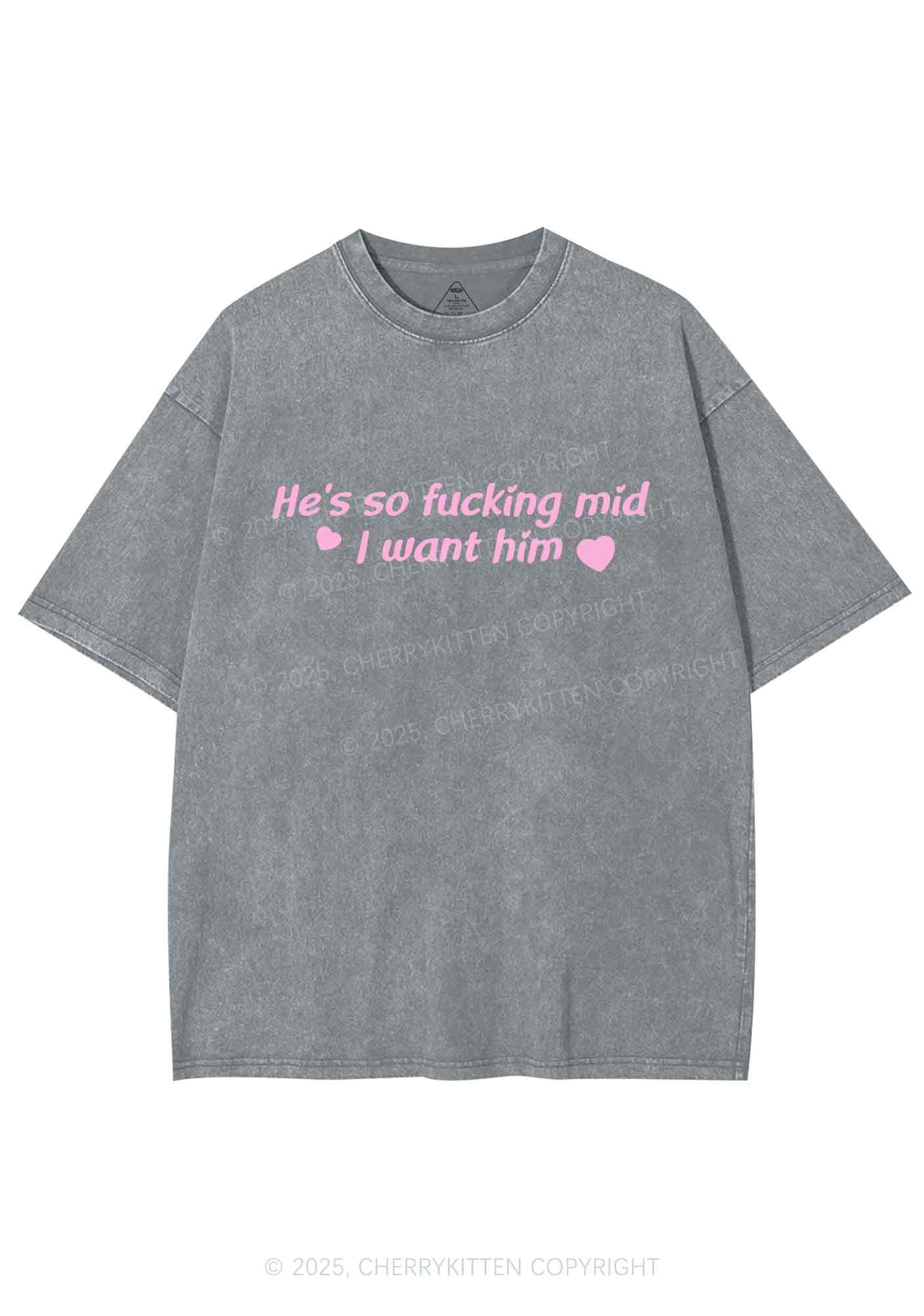 I Want Him Y2K Shirts Washed Tee Cherrykitten