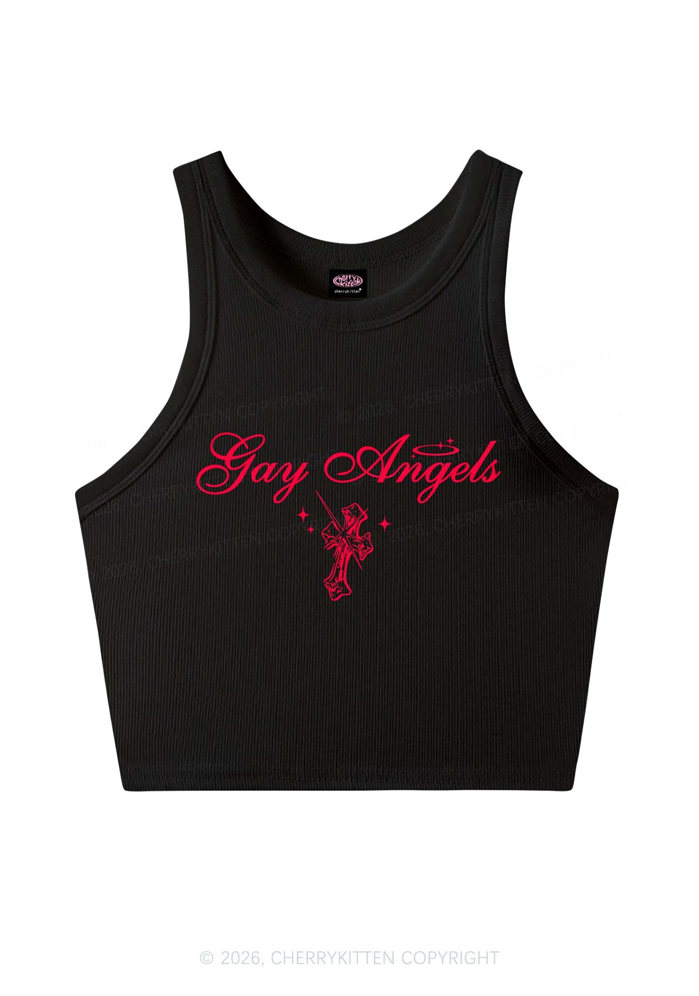 Gay Angels Pride Y2K Crop Tank Top Cherrykitten