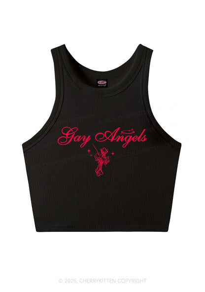 Gay Angels Pride Y2K Crop Tank Top Cherrykitten