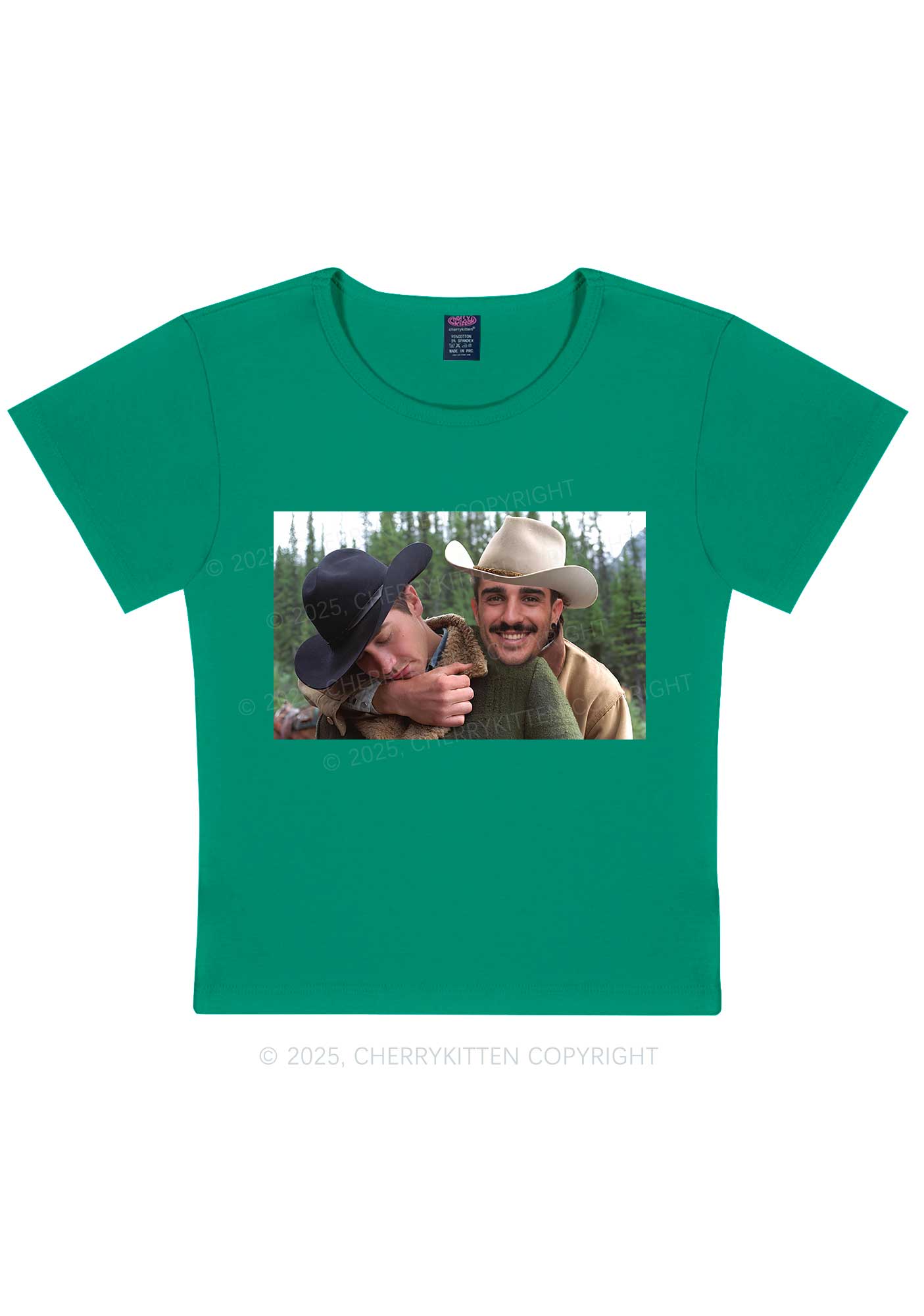 Custom Gay Cowboy Pride Y2K Baby Tee Cherrykitten