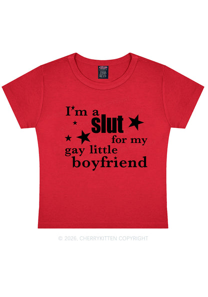 Slxt For My Gay Little BF Pride Y2K Baby Tee Cherrykitten