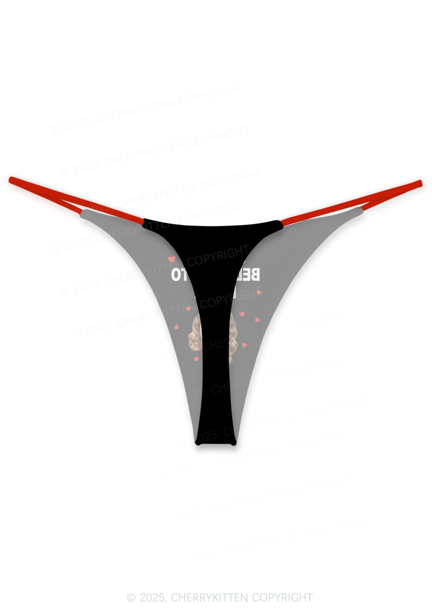 Custom This Axx Belongs Valentine's Day Y2K Print Couples Thong Set Cherrykitten