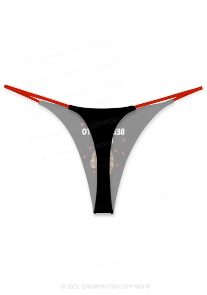 Custom This Axx Belongs Valentine's Day Y2K Print Couples Thong Set Cherrykitten
