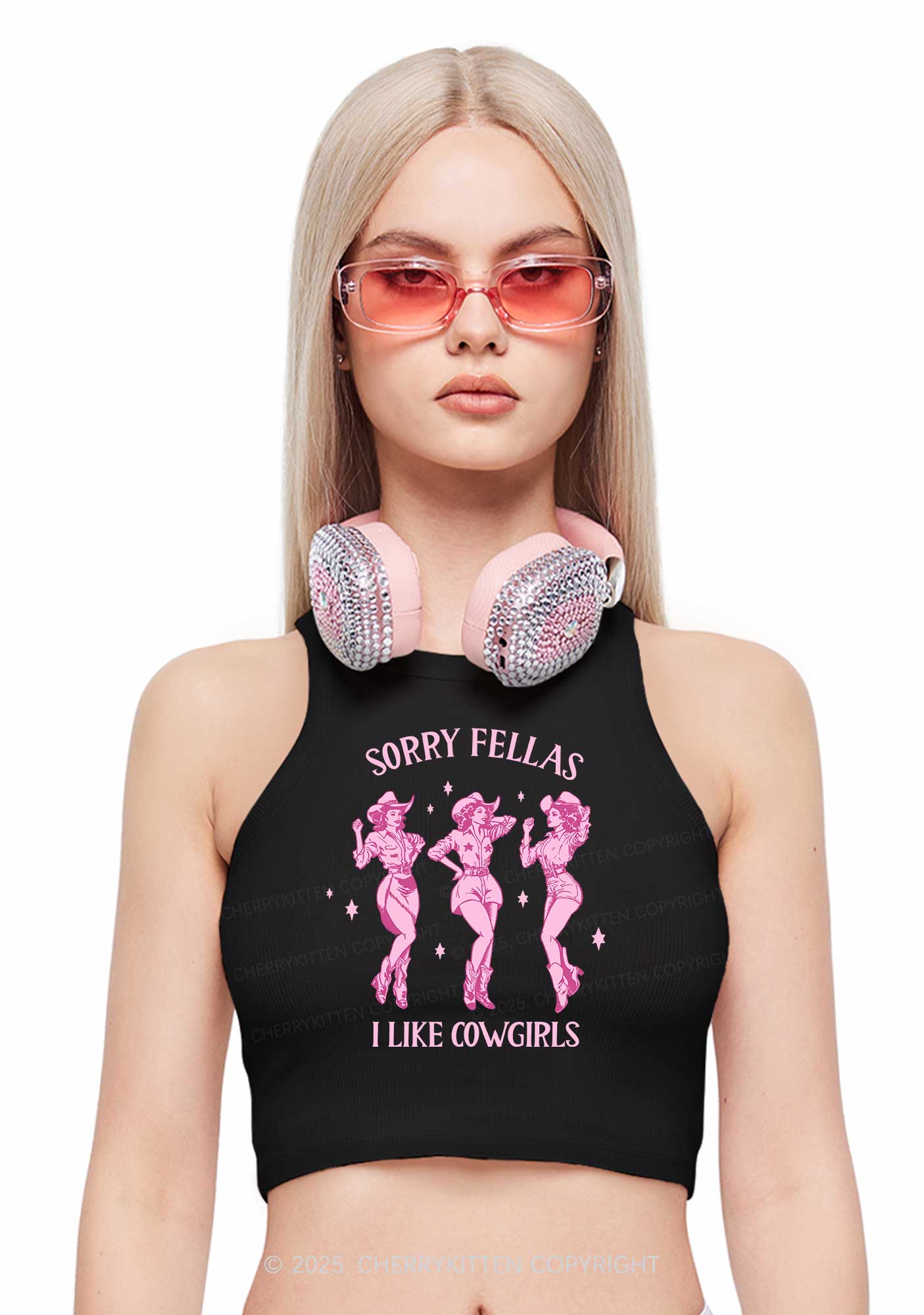 Soppy Fellas I Like Cowgirls Y2K Crop Tank Top Cherrykitten
