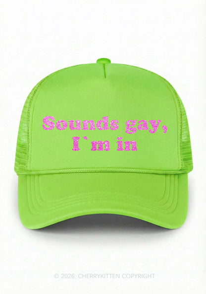 Glitter Sounds Gay Im In Pride Y2K Trucker Hat Cherrykitten