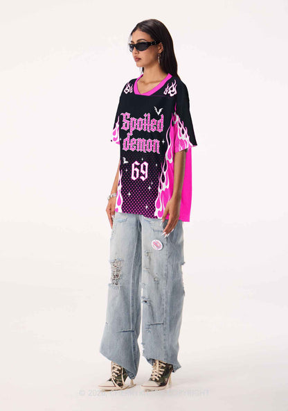 Halloween Spoiled Demon Dots Y2K Sport Jersey Shirts Cherrykitten