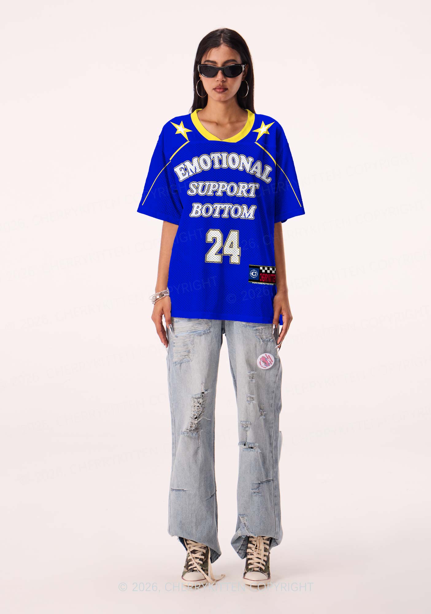 Emotional Support Bottom Pride Y2K Sport Jersey Shirts Cherrykitten