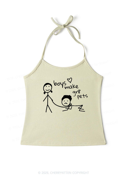 Boys Make Gr8 Pets Y2K Halter Neck Cami Cherrykitten