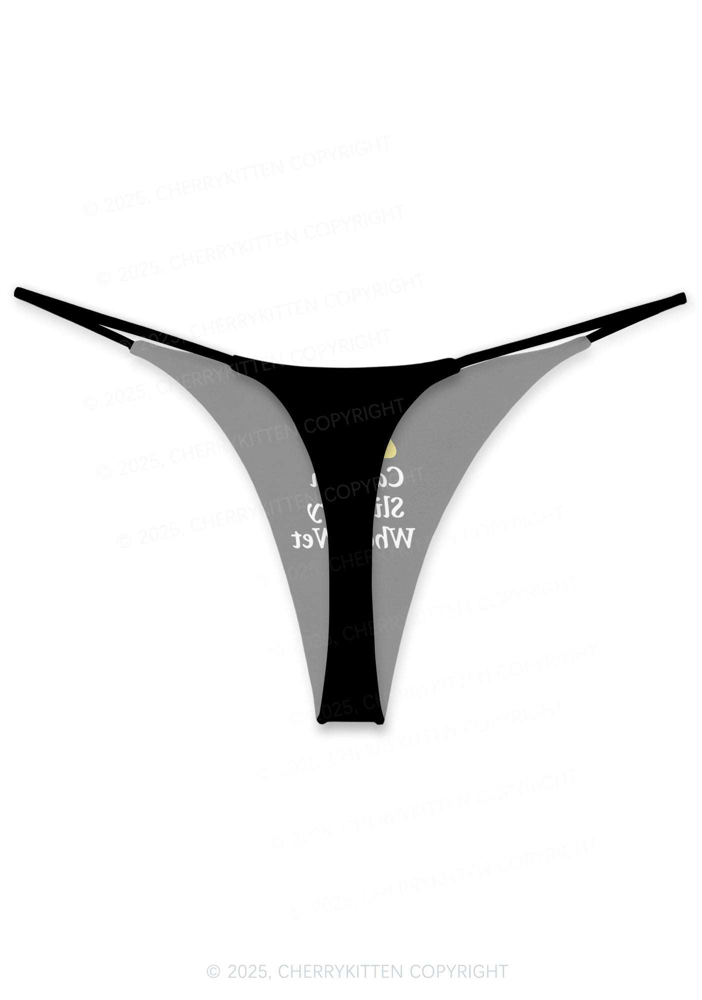 Caution Slippery When Wet Valentine's Day Y2K Print Couples Thong Set Cherrykitten