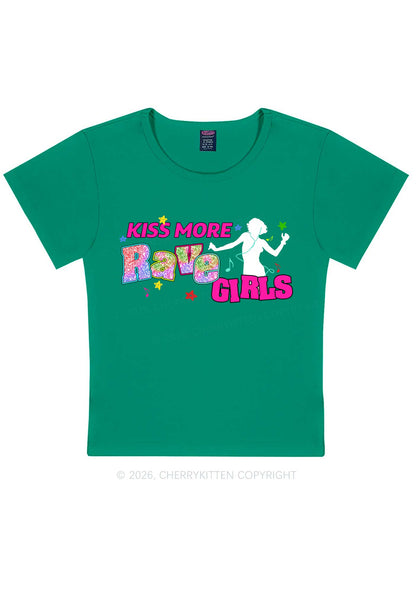 Kiss More Rave Girls Y2K Baby Tee Cherrykitten