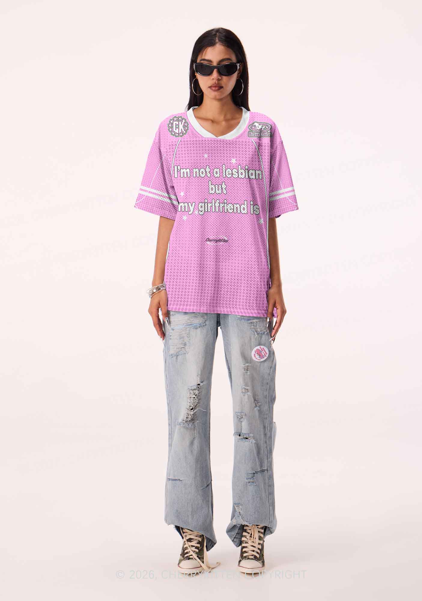 My Girlfriend Is Lesbian Pride Y2K Sport Jersey Shirts Cherrykitten