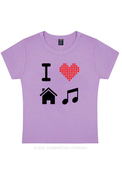 I Love House Music Y2K Baby Tee Cherrykitten