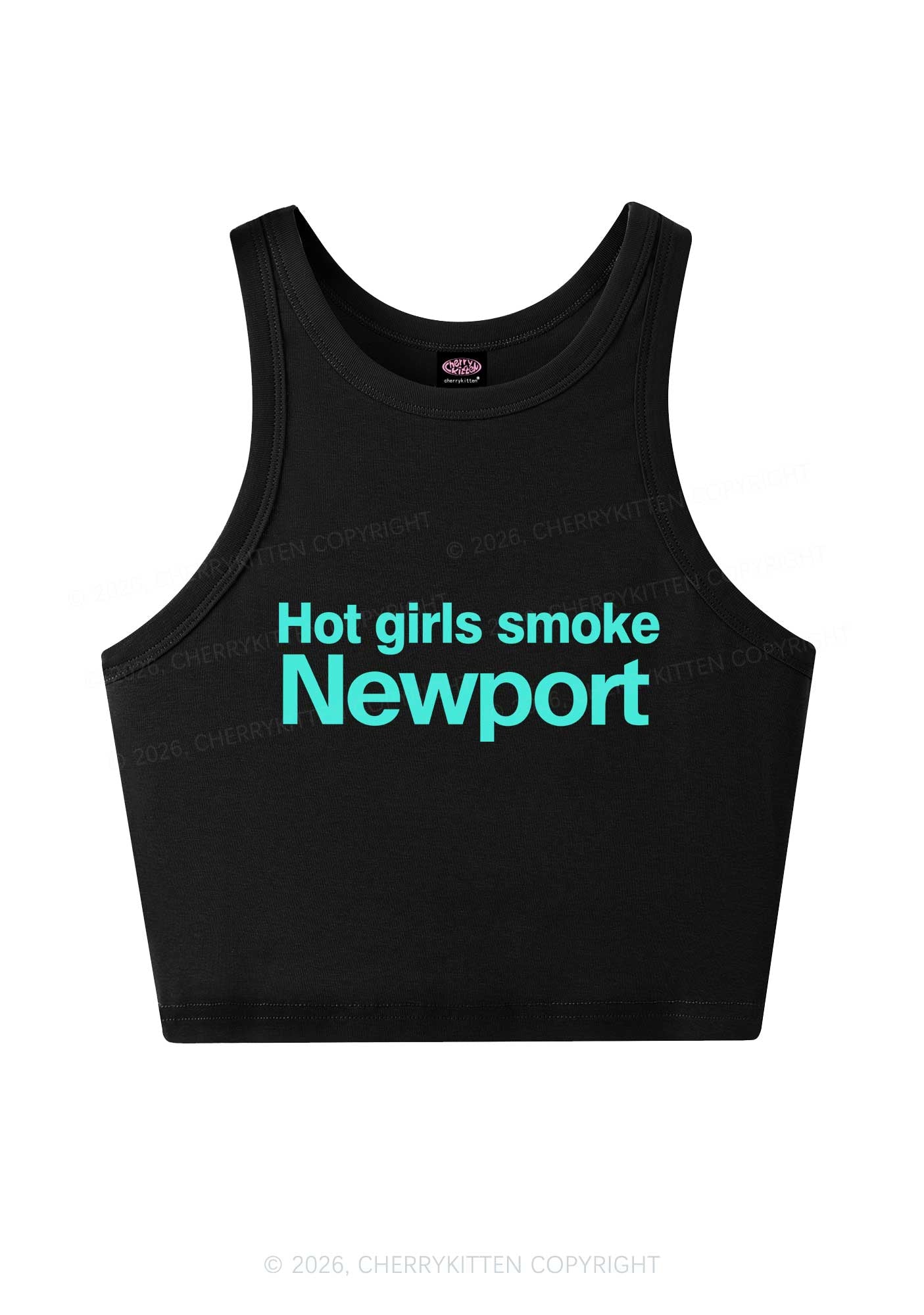 Hot Girls Smoke Y2K Crop Tank Top Cherrykitten