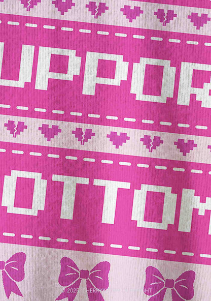 Emotional Support Bottom Pride Y2K Christmas Cardigan Knit Sweatshirt Cherrykitten