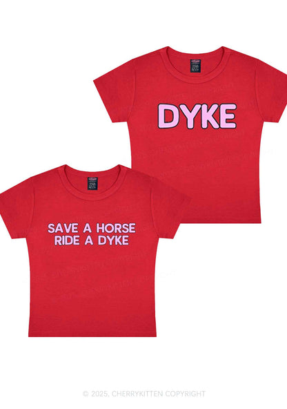 Save Horse Ride Dyke Y2K Valentine's Day Baby Tee Cherrykitten