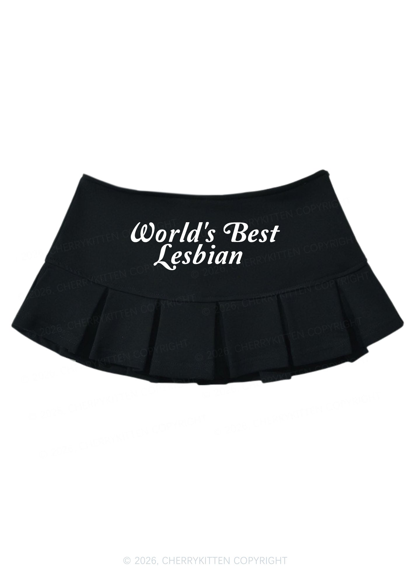Worlds Best Lesbian Pride Y2K Mini Pleated Skirts Cherrykitten