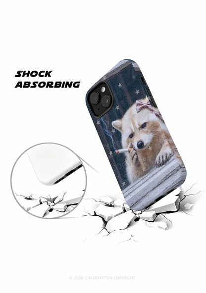 Pink Bow Smoking Raccoon Y2K Phone Case Cherrykitten